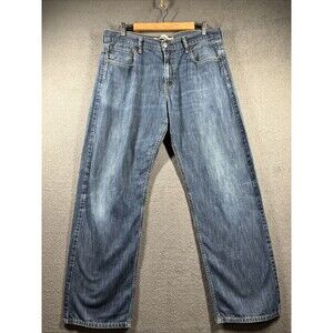 Levi's 569 Loose Straight Fit Jeans Mens 36x34 Blue Dark Wash Denim Mid Rise